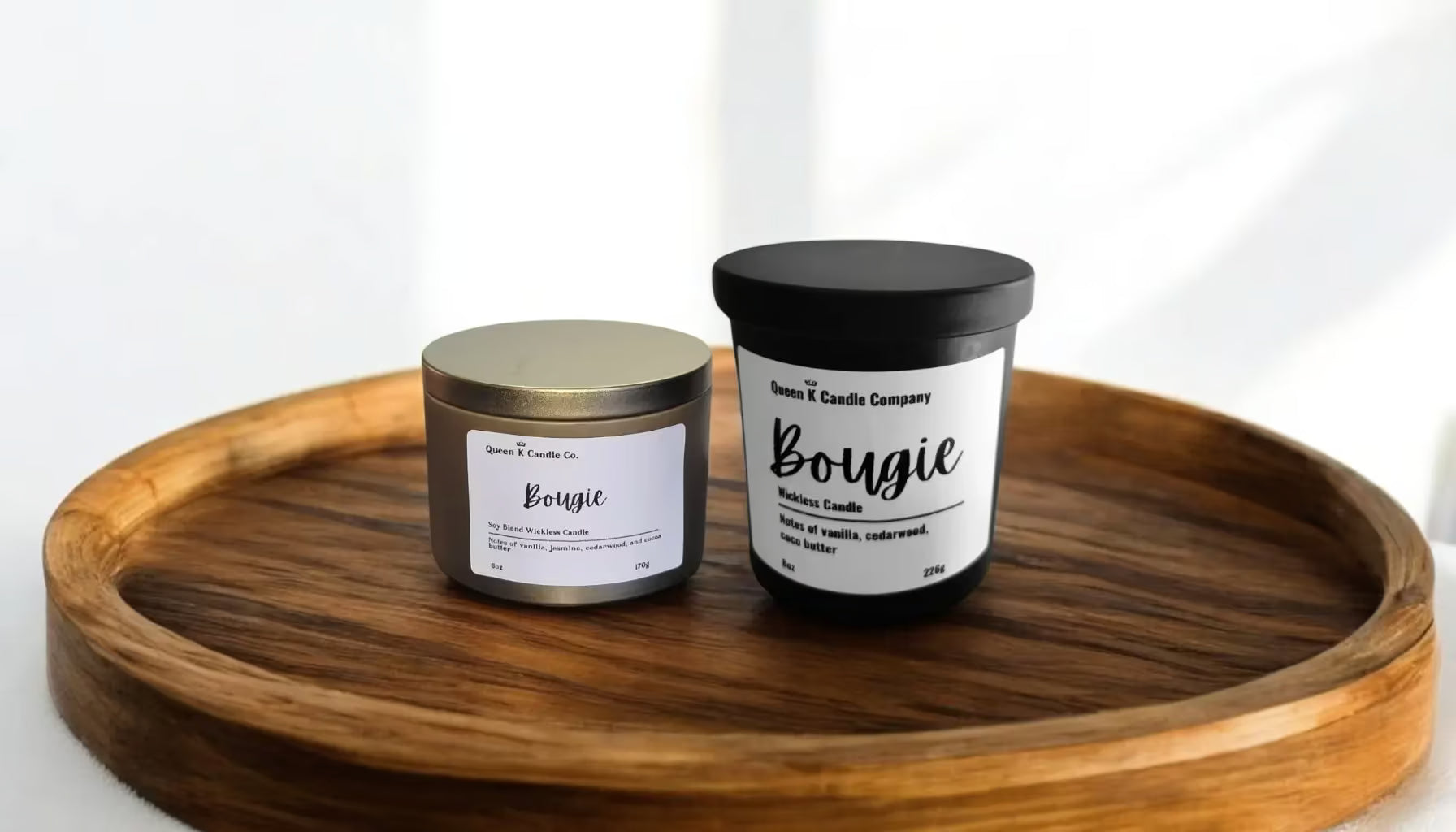 tin candle and jar candle