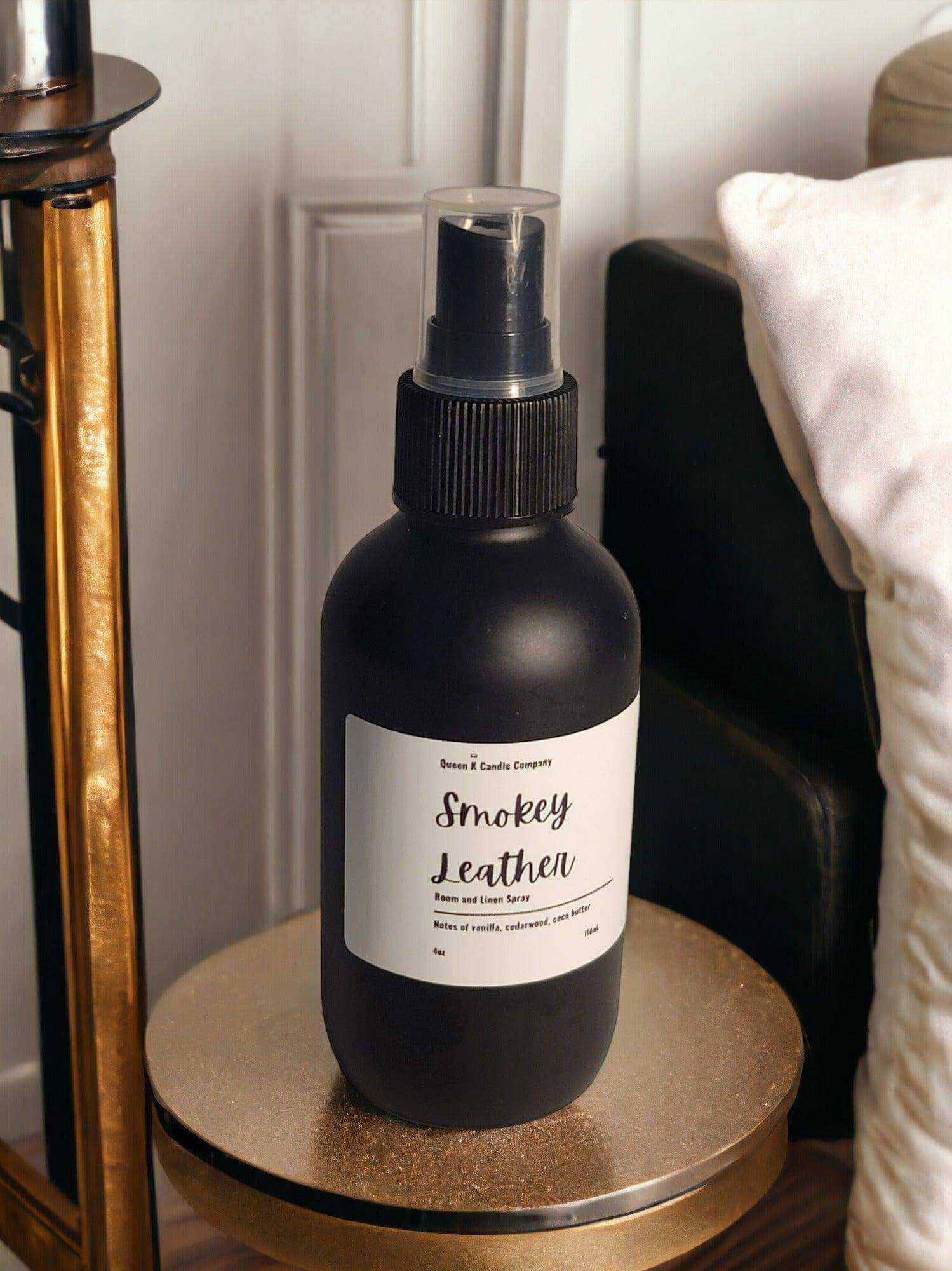 Smokey Leather Room and Linen Spray - Queen K Candle Co.