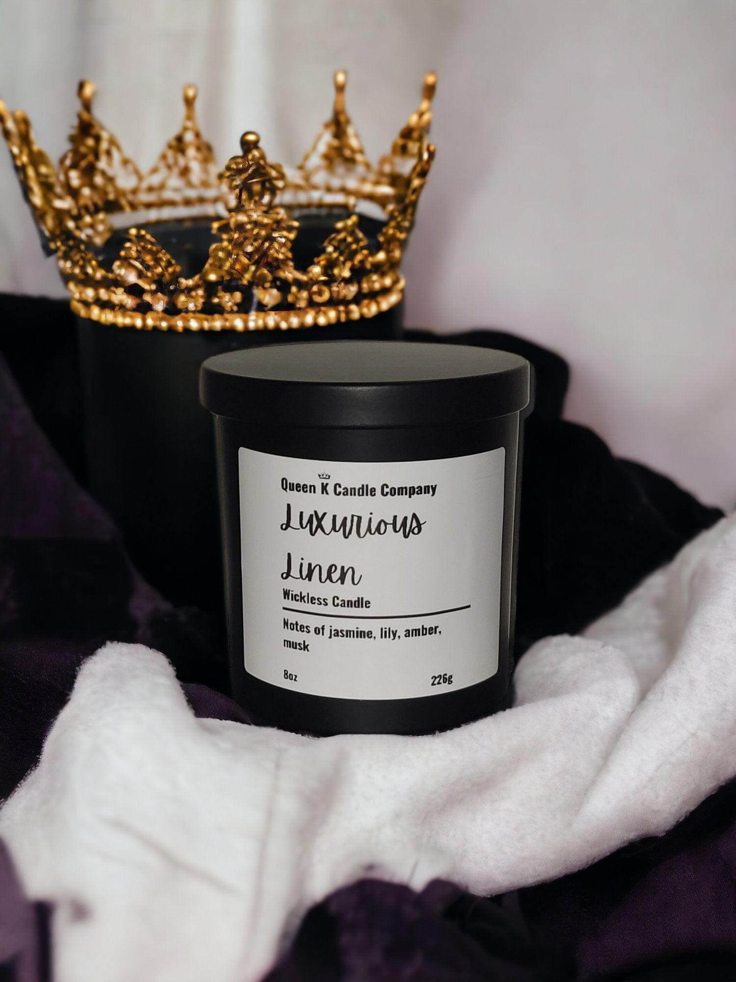 Luxurious Linen Candle Jar - Queen K Candle Co.