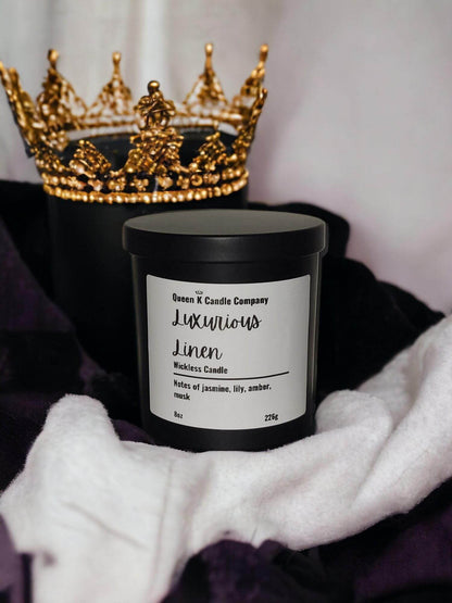 Luxurious Linen Candle Jar - Queen K Candle Co.