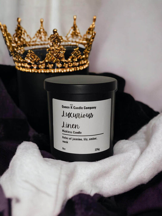Luxurious Linen Candle Jar - Queen K Candle Co.