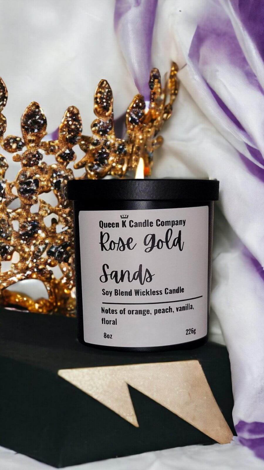 Rose Gold Sands Candle Jar - Queen K Candle Co.