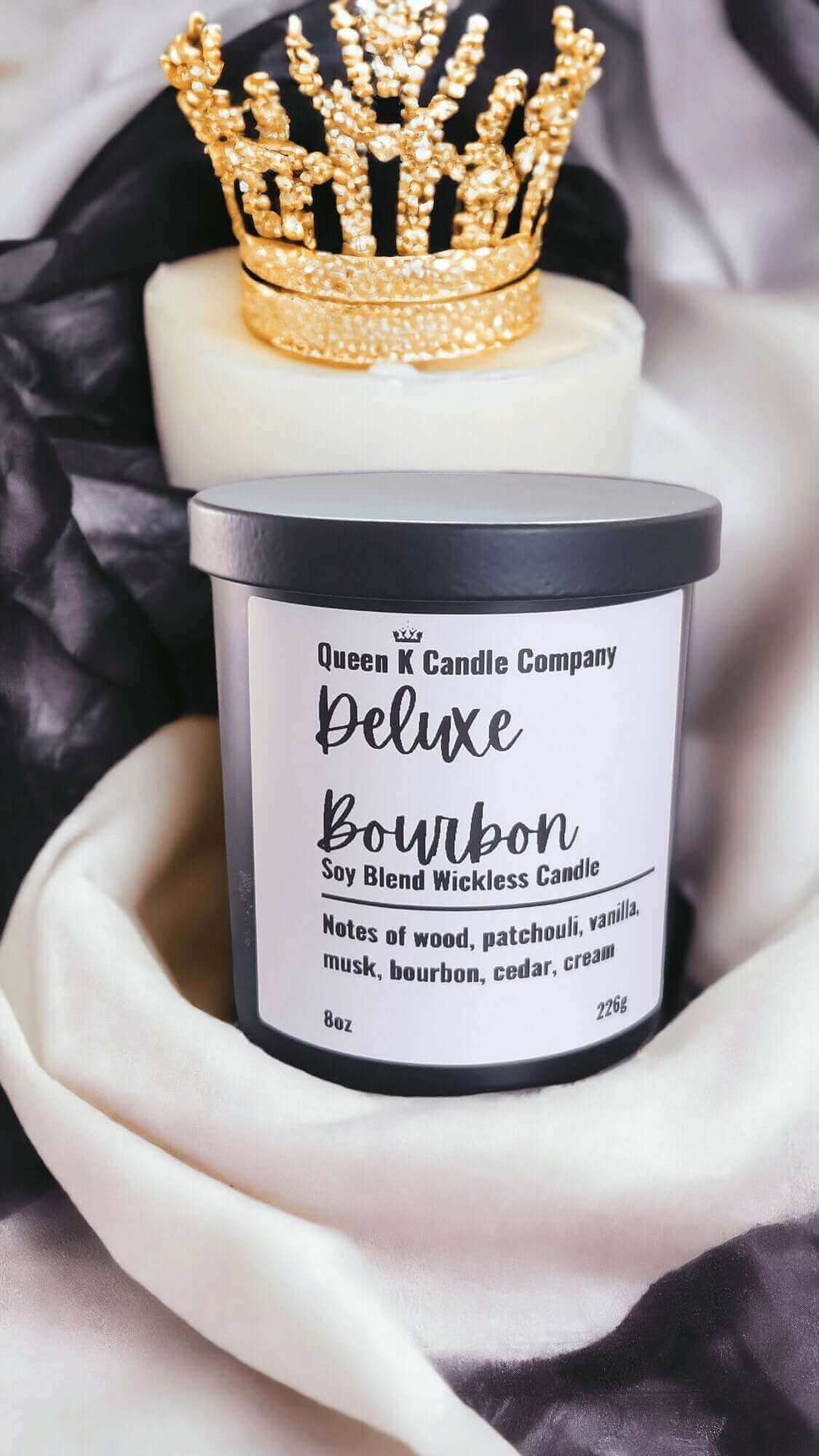 Deluxe Bourbon Candle Jar - Queen K Candle Co.