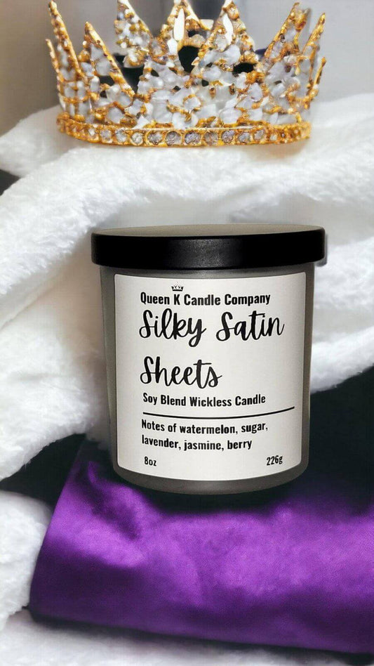 Silky Satin Sheets Candle Jar - Queen K Candle Co.