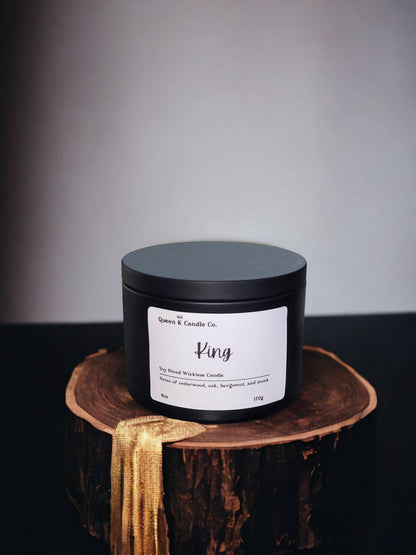 King- Scented Wickless Candle Tin - Queen K Candle Co.