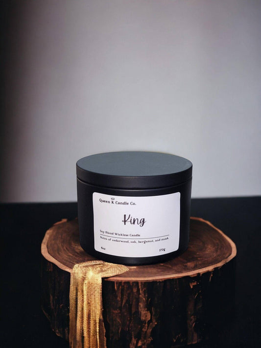 King- Scented Wickless Candle Tin - Queen K Candle Co.