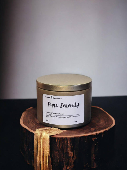 Pure Serenity Candle Tin - Queen K Candle Co.