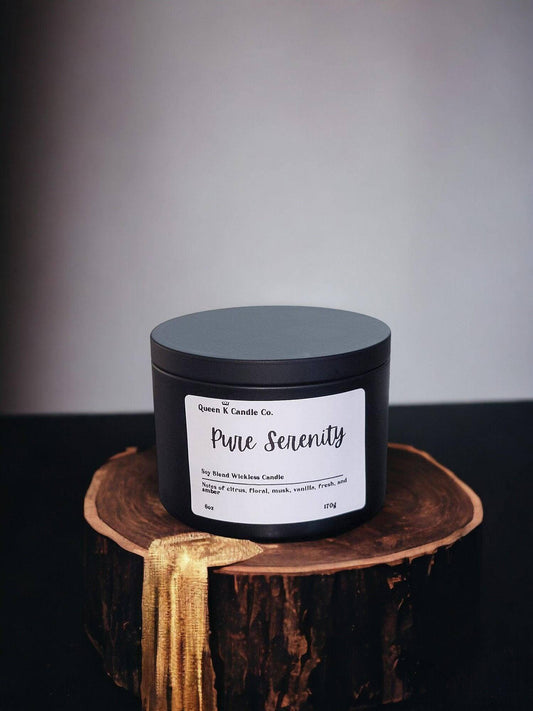 Pure Serenity Candle Tin - Queen K Candle Co.