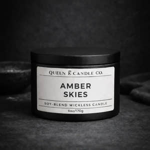 amber skies candle tin