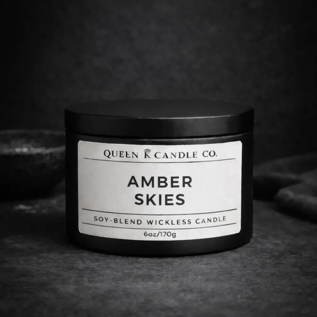 amber skies candle tin
