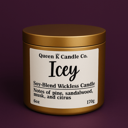Icey wickless candle